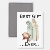 Beste cadeau ooit Kerstmisfiguurtjes Magneet (Voorkant / Achterkant)