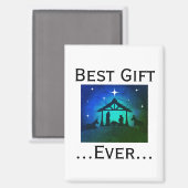 Beste cadeau ooit Kerstmiskerstster Emerald Star Magneet (Voorkant / Achterkant)