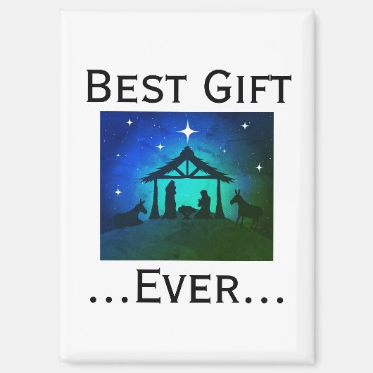 Beste cadeau ooit Kerstmiskerstster Emerald Star Magneet (Voorkant)