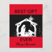 Beste Cadeau Ooit Kerststal Kerstkaart Feestdagenkaart (Voorkant)