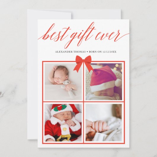 Beste cadeau ooit Multiphotokaart plat kerstkaart (Voorkant)