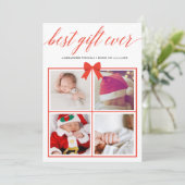 Beste cadeau ooit Multiphotokaart plat kerstkaart (Staand voorkant)