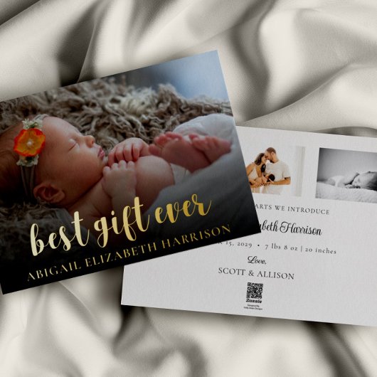 Beste cadeau ooit nieuwe baby foto kerst Kaart