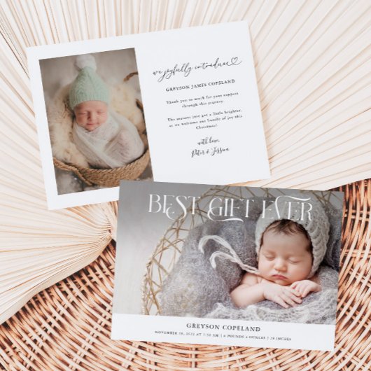 Beste cadeau ooit vakantie Baby Foto Geboorte Aankondiging