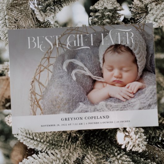 Beste cadeau ooit vakantie Baby Foto Geboorte Aankondiging