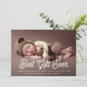 Beste cadeau ooit vakantie geboorte aankondiging (Staand voorkant)