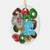 Beste cadeau ooit! Xmas Doughnoten Keramisch Ornament (Rechts)