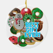 Beste cadeau ooit! Xmas Doughnoten Keramisch Ornament (Achterkant)