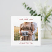Beste cadeau ooit zwangerschapsaankondiging vakant feestdagenkaart (Staand voorkant)