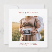 Beste cadeau ooit zwangerschapsaankondiging vakant feestdagenkaart (Voorkant)