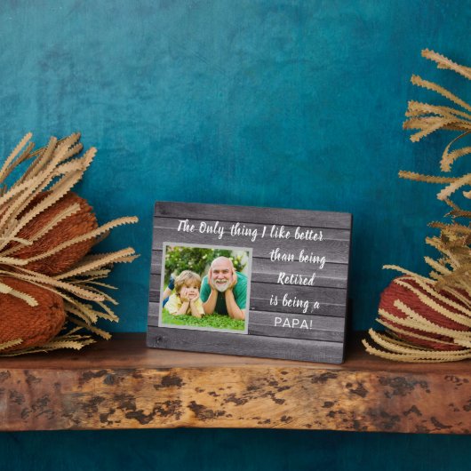 Beste cadeau! Papa foto Plaque in ruste Fotoplaat (Zijkant)