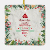 Beste cadeau rond de kerstboom op marmer keramisch ornament (Voorkant)