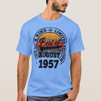 Beste cadeau van 65 augustus 1957 65e verjaardag v t-shirt