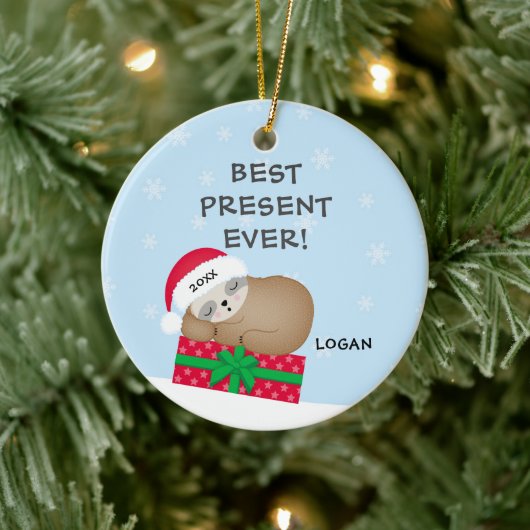 Beste Cadeau voor de eerste kerstdag van de Sloth  Keramisch Ornament (Boom)