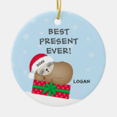 Beste Cadeau voor de eerste kerstdag van de Sloth  Keramisch Ornament (Voorkant)