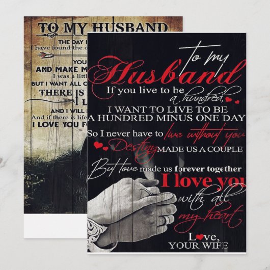 Beste cadeau voor de man | Aan mijn echtgenoot off Feestdagenkaart (Voorkant / Achterkant)