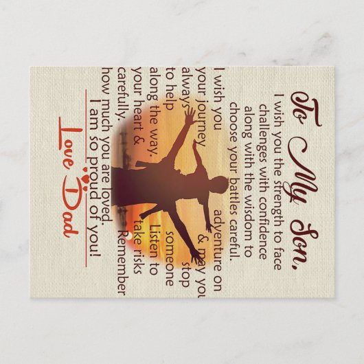 Beste cadeau voor zoon | Op mijn jeugdoffertes Aankondigingskaart (Voorkant)