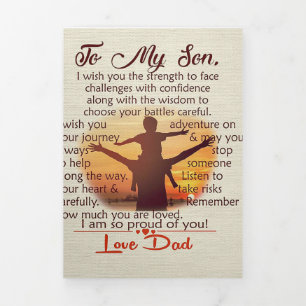 Beste cadeau voor zoon   Op mijn jeugdoffertes Drieluik Aankondiging