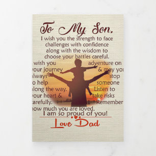 Beste cadeau voor zoon   Op mijn jeugdoffertes Drieluik Aankondiging