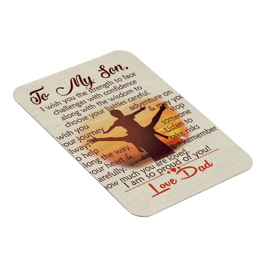 Beste cadeau voor zoon | Op mijn jeugdoffertes Magneet (Rechterzijde)