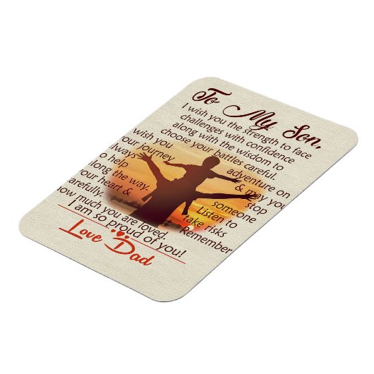 Beste cadeau voor zoon | Op mijn jeugdoffertes Magneet (Linkerzijde)