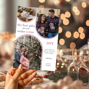 Beste Cadeaus 3 Boog Foto Moderne Kerst Zwangersch Feestdagenkaart