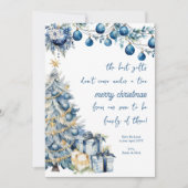 Beste Cadeaus Blauw Kerstzwangerschap Feestdagenkaart (Voorkant)