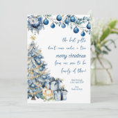 Beste Cadeaus Blauw Kerstzwangerschap Feestdagenkaart (Staand voorkant)