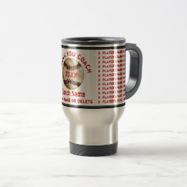 Beste Cadeaus voor Honkbalcoaches Uw TEKST, KLEUR Reisbeker