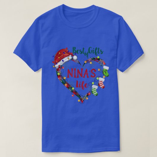 Beste cadeautjes in Nina's Life Heart Kerstmis T-shirt (Design voorkant)