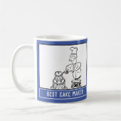 Beste Cake Maker Cartoon met Naam Keuze. Koffiemok (Links)