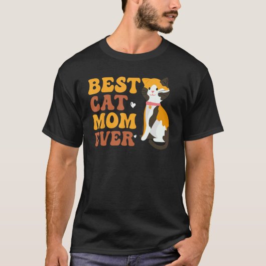 Beste Calico Kat Moeder Groovy Calico Kitty Moeder T-shirt (Voorkant)