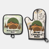 Beste Camper Papa Bos Woodlands Tent Vaderdag Ovenwant & Pannenlap Set (Voorkant)