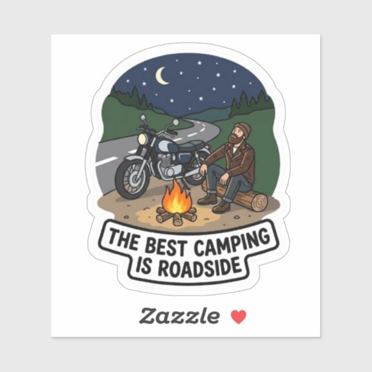 Beste Camping Is Wegkant Biker Motor Vinyl Sticker (Vel)