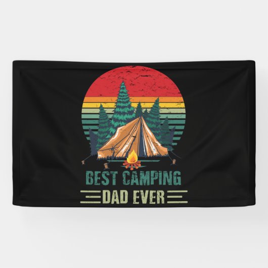 Beste Camping Pap ooit  Vaderdag zonsondergang Spandoek (Horizontaal)