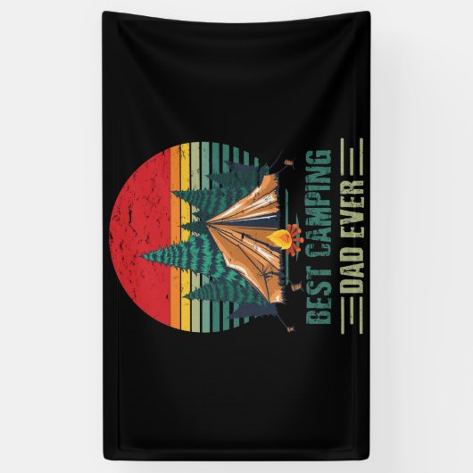 Beste Camping Pap ooit  Vaderdag zonsondergang Spandoek (Verticaal)