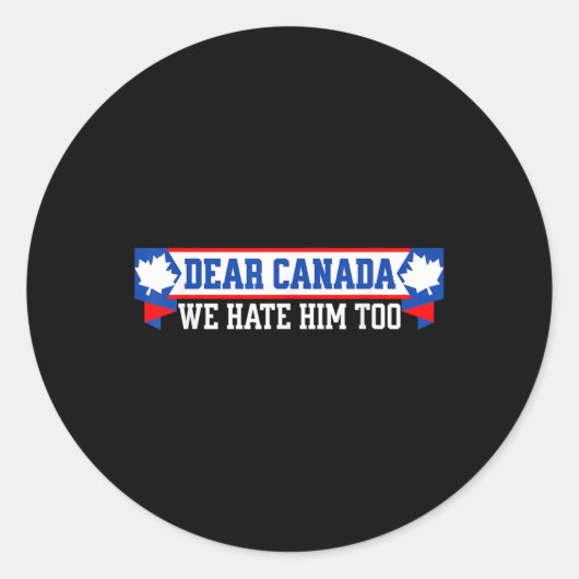 Beste Canada, we haten hem ook 1 Ronde Sticker (Voorkant)