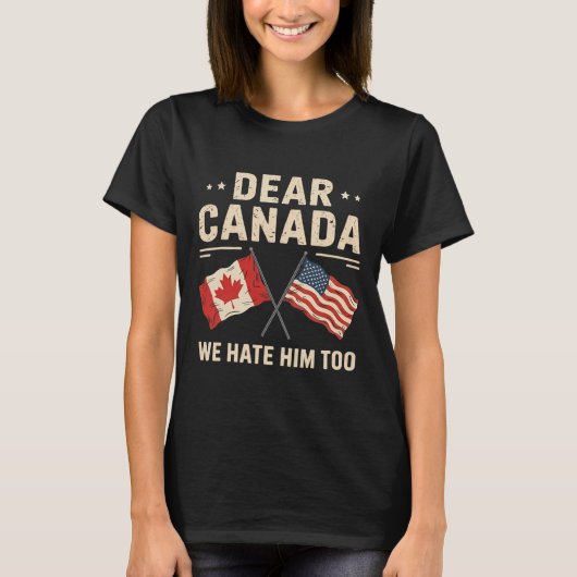 Beste Canada, we haten hem te anti-Trump Canadese  T-shirt (Voorkant)