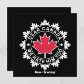 Beste Canada, we haten hem te grappig politiek Kaart (Voorkant / Achterkant)