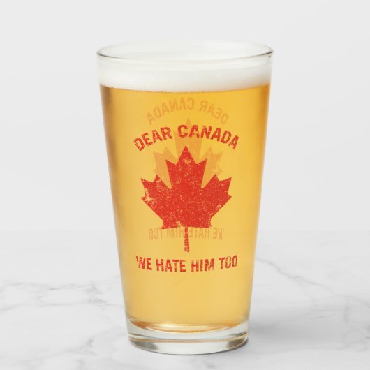 Beste Canada, we haten hem te politiek protest Glas (Voorkant gevuld)