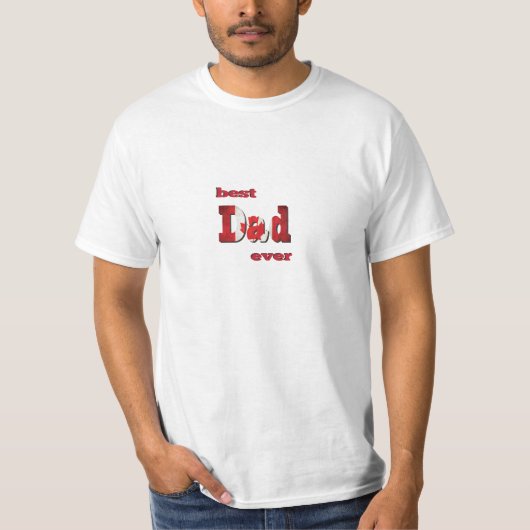 Beste Canadese papa ooit Typografie T-shirt (Voorkant)