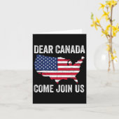 Beste Canadezen, kom bij ons President Trump Funny Kaart (Gele Bloem)