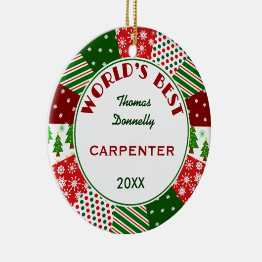 BESTE CARPENTER of elke beroepsbezigheid Keramisch Ornament (Rechts)