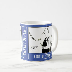 Beste Cartoon van de elektricien met de Keuze van  Koffiemok