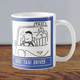 Beste Cartoon voor taxichauffeur met naamkeuze. Koffiemok