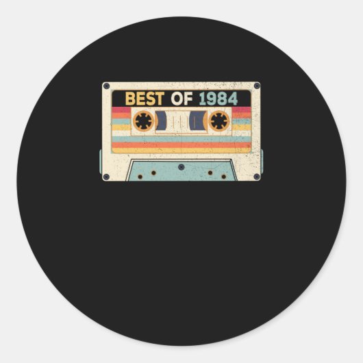 Beste Cassettebandje van 1984 Ronde Sticker (Voorkant)