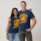 Beste Cat Dad 2011 Vaderdag geschenken grappig T-shirt (Unisex)