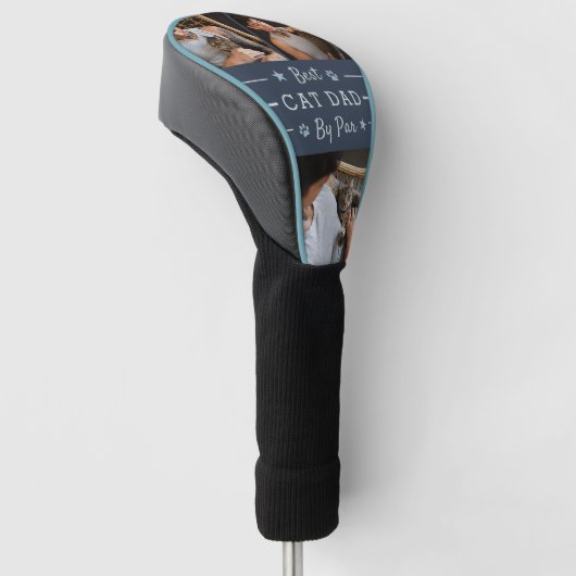 Beste Cat Dad beroemd gemaakt door Par | 3 Foto Golfheadcover (Schuin)