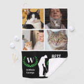 Beste Cat Dad By Par Fotocollage voor Vaderdag Golfhanddoek (Insitu)