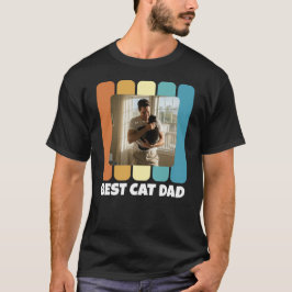 Beste Cat Dad Custom Foto Sunset T-shirt